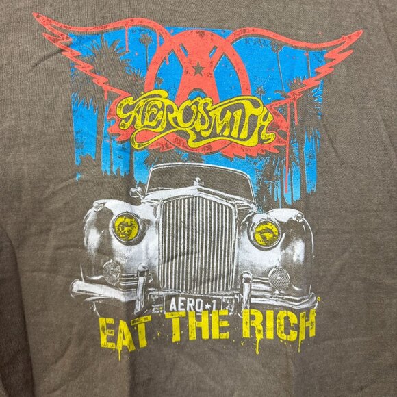 Aerosmith Eat The Rich Album Cover Art Arena Rock Band Tee M - Picture 2 of 4